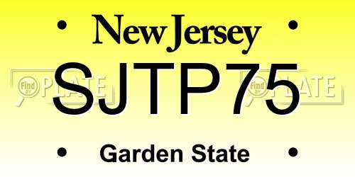 SJTP75 New Jersey License Plate