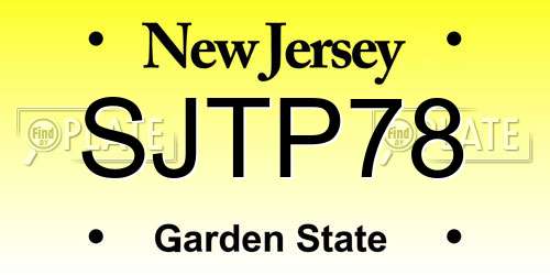 SJTP78 New Jersey License Plate