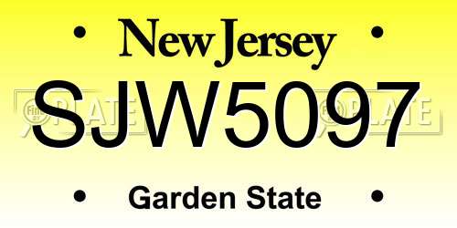 SJW5097 New Jersey License Plate
