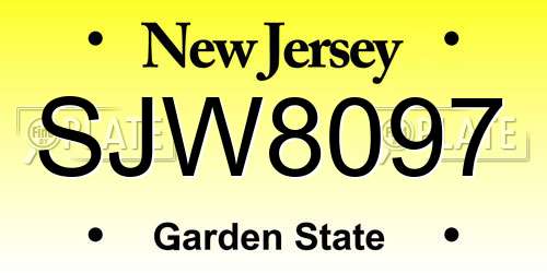SJW8097 New Jersey License Plate