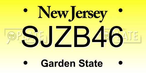 SJZB46 New Jersey License Plate