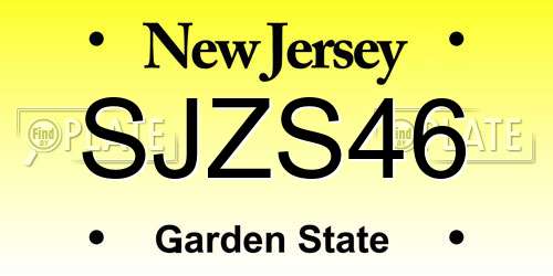 SJZS46 New Jersey License Plate