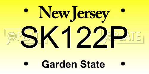 SK122P New Jersey License Plate