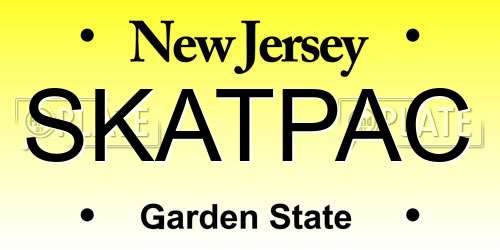 SKATPAC New Jersey License Plate