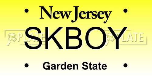 SKBOY New Jersey License Plate