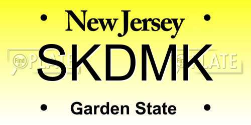 SKDMK New Jersey License Plate