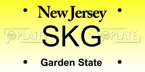 SKG New Jersey License Plate