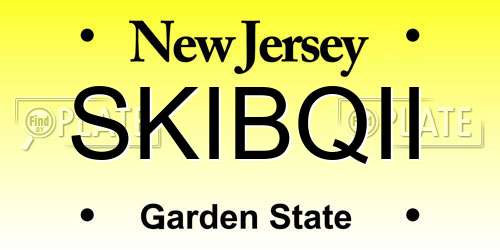 SKIBQII New Jersey License Plate