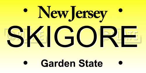 SKIGORE New Jersey License Plate