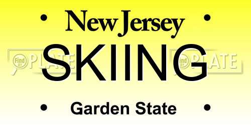 SKIING New Jersey License Plate