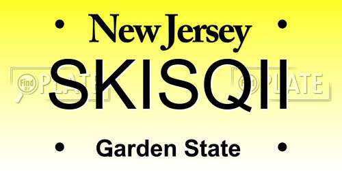 SKISQII New Jersey License Plate