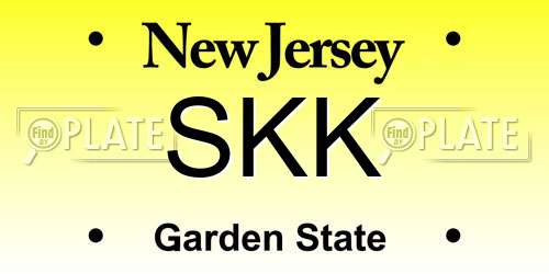 SKK New Jersey License Plate