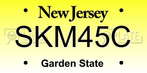 SKM45C New Jersey License Plate