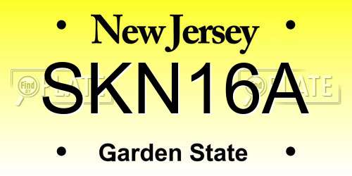 SKN16A New Jersey License Plate