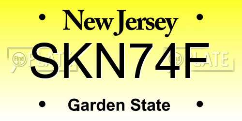 SKN74F New Jersey License Plate