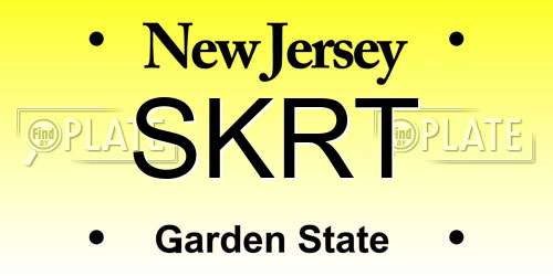 SKRT New Jersey License Plate