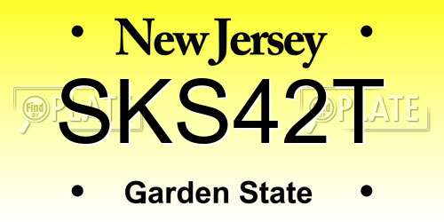 SKS42T New Jersey License Plate
