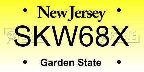 SKW68X New Jersey License Plate