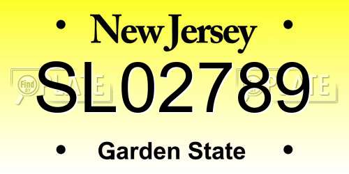 SL02789 New Jersey License Plate