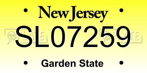 SL07259 New Jersey License Plate