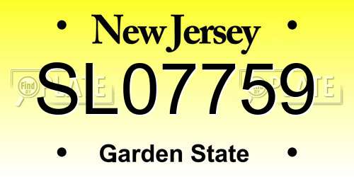 SL07759 New Jersey License Plate