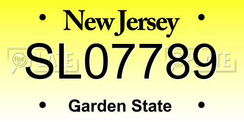 SL07789 New Jersey License Plate