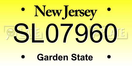 SL07960 New Jersey License Plate