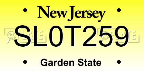 SL0T259 New Jersey License Plate
