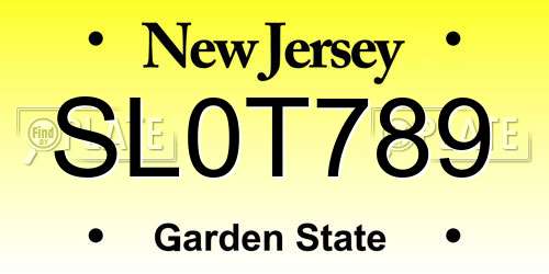 SL0T789 New Jersey License Plate