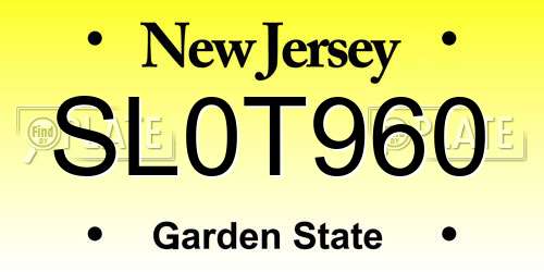 SL0T960 New Jersey License Plate