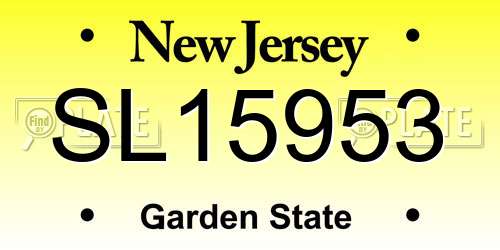 SL15953 New Jersey License Plate
