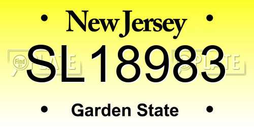 SL18983 New Jersey License Plate