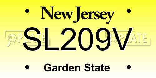 SL209V New Jersey License Plate