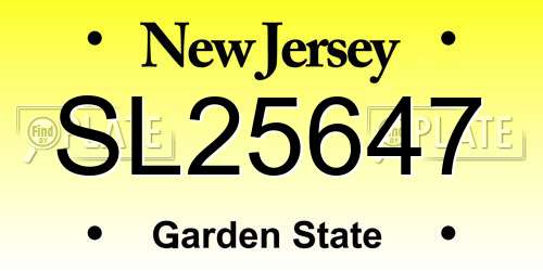 SL25647 New Jersey License Plate