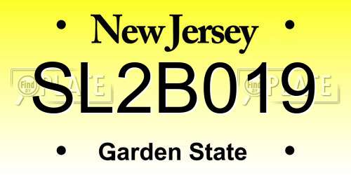 SL2B019 New Jersey License Plate