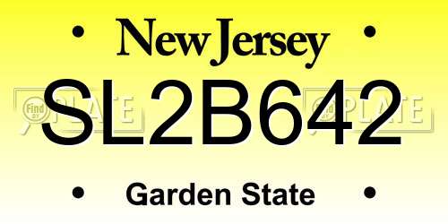 SL2B642 New Jersey License Plate