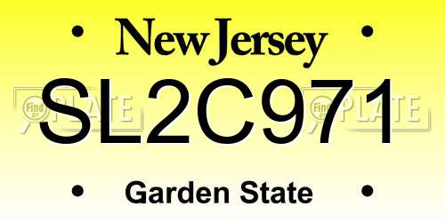 SL2C971 New Jersey License Plate