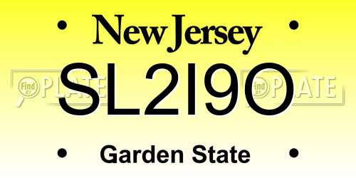 SL2I9O New Jersey License Plate