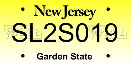 SL2S019 New Jersey License Plate