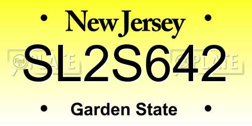 SL2S642 New Jersey License Plate
