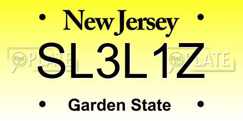 SL3L1Z New Jersey License Plate