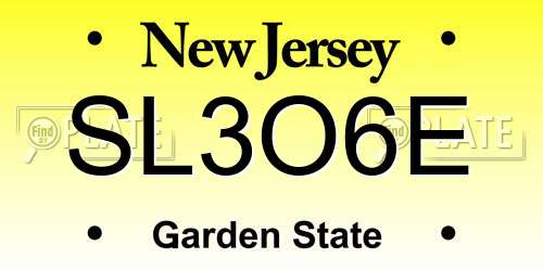 SL3O6E New Jersey License Plate