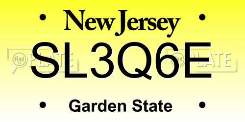 SL3Q6E New Jersey License Plate