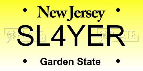 SL4YER New Jersey License Plate