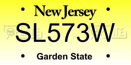 SL573W New Jersey License Plate