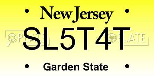 SL5T4T New Jersey License Plate