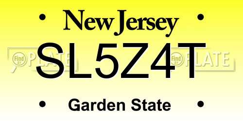 SL5Z4T New Jersey License Plate
