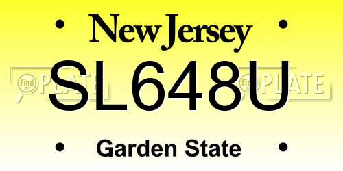 SL648U New Jersey License Plate