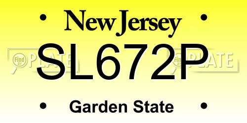 SL672P New Jersey License Plate