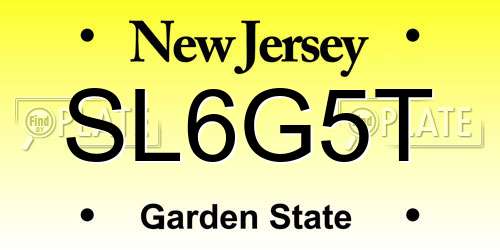 SL6G5T New Jersey License Plate